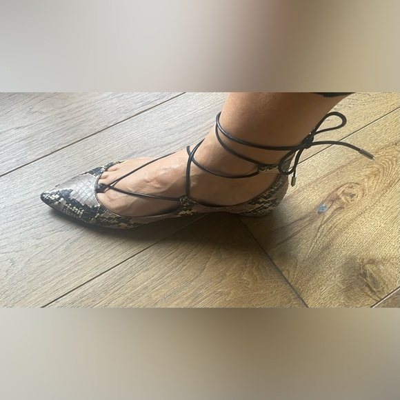 Aquazurra Firenze Christy snakeskin leather flats - Picture 4 of 8